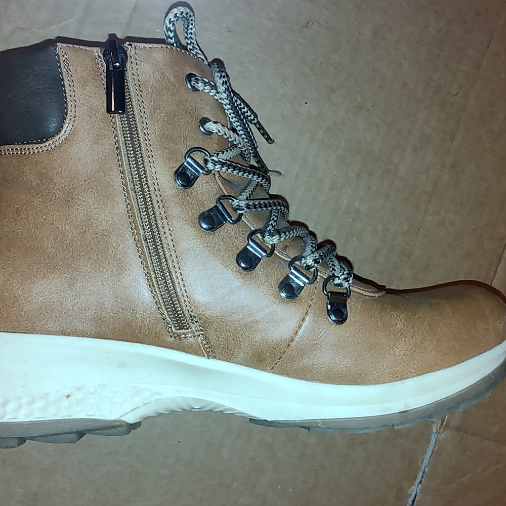 Brown Lace-Up Ankle Boots - Picture 3 of 10